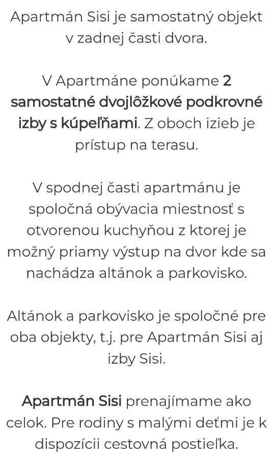 Apartman Sisi Hrabusice Luaran gambar
